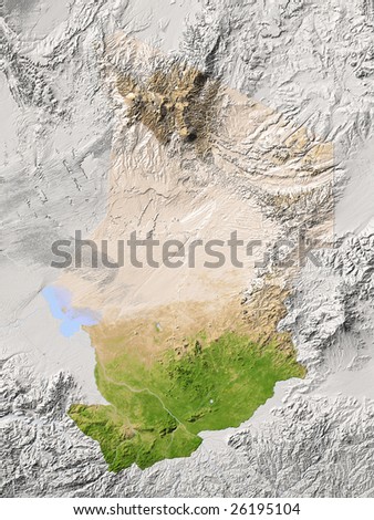 maps of chad. Shaded relief map.