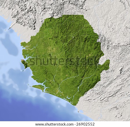 physical map of sierra leone. stock photo : Sierra Leone.