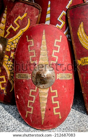Red Roman Warrior Shields