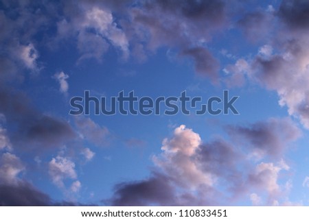 Background - Purple Sky and Clouds at Dusk