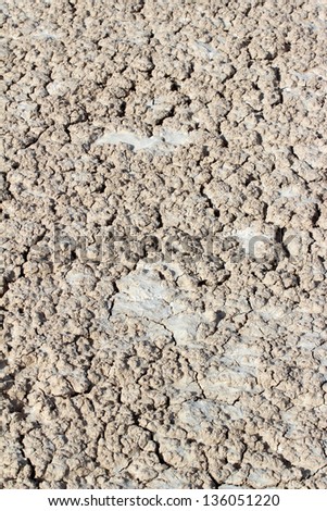 Dry mud in desert, vertical