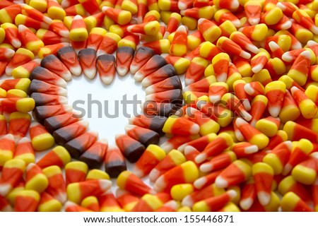 Indian corn heart among candy corn