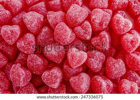 Valentines Day red sugar cinnamon jelly heart candies