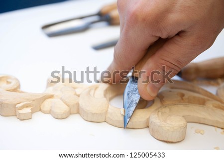 carving, chisel, wood, handicraft