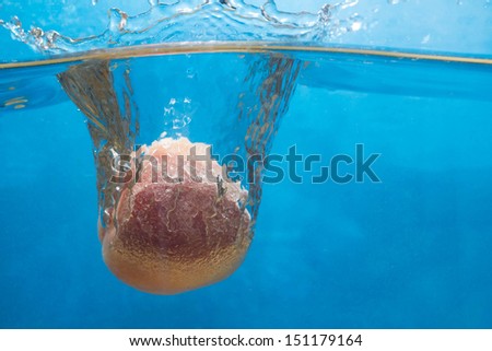 Peach in water