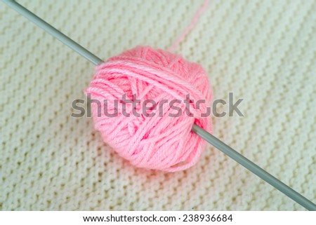 Detail of needles for knitting half