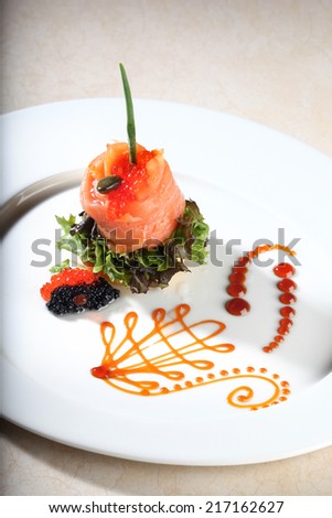 Luxury salmon gourmet food
