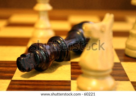 Closeup of Dead king chess game Check Mate