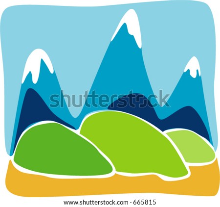 cartoon images of mountains. Cartoon mountain icon