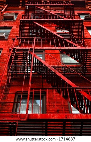 Red Apartment building