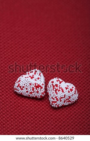Two Valentine heart candy