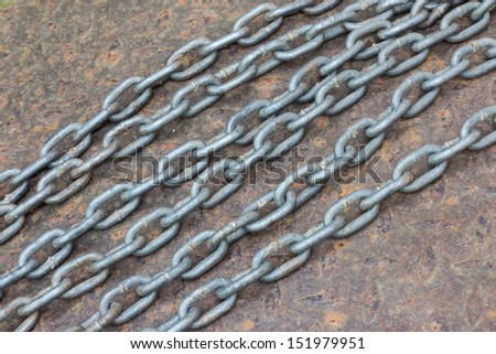 heavy metal chain on metal plate