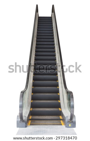 Isolated escalator for up on the white background.