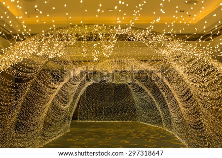 tunnel lighting for wedding decoration.