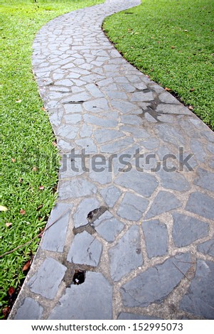 Picture is Stone of walkway in the garden.