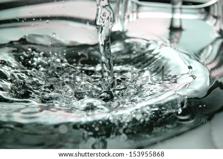 Closeup Pictures Pour water into the basin and see water droplets is beautiful.