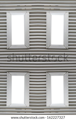 Four Aluminum windows on Aluminum Background.