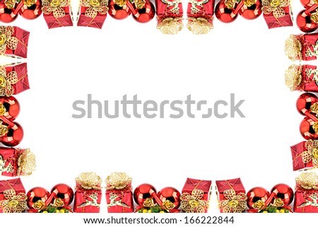 Framework for new year and Christmas on white background.