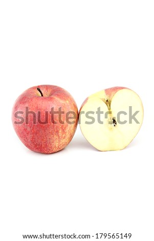 Red Apple isolated on white background.