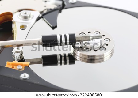 Black Hard disk in macro style for technology background.