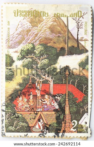 BANGKOK - A old stamp printed by Thailand Post circa 1992 and shows image of thai tradition,THAILAND