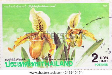 BANGKOK - A old stamp printed by Thailand Post circa 1992 and shows image of asia pacific orchid conference,THAILAND.