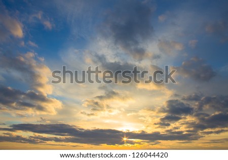 cloudy sunset sky background