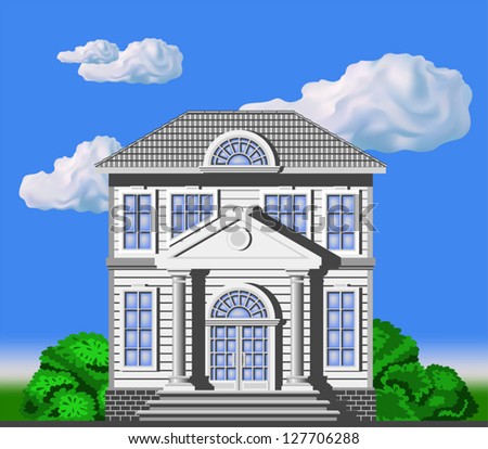 Facade house in classical style