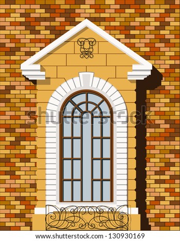 vector image of window in classical style