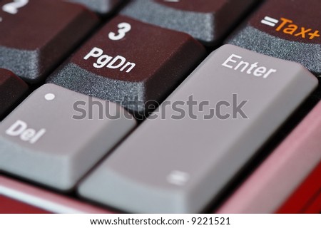 Number pad on the keyboard. Narrow depth of field.