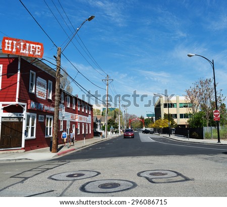 SAN JOSE - MARCH 26: Beautiful street view in downtown of San Jose. San Jose, California - March 26, 2015.