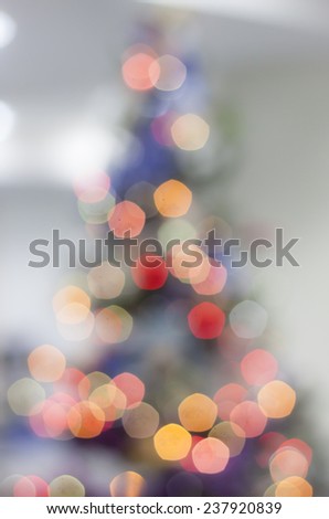 Christmas tree lights in room office abstract background, not focus.