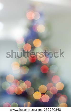 Christmas tree lights in room office abstract background, not focus.