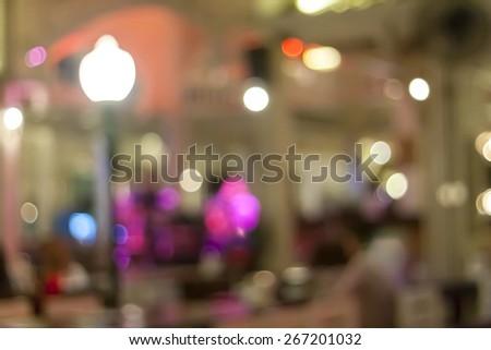 Romantic Restaurants Bokeh at night, Defocused background.