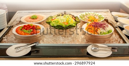 Salad bar closeup