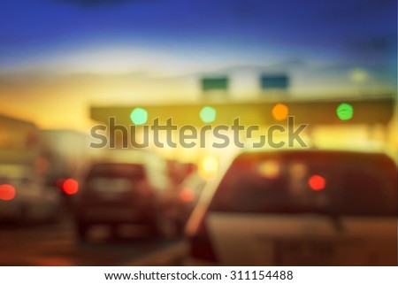 pay for using highway and motorway, abstract bokeh of light
