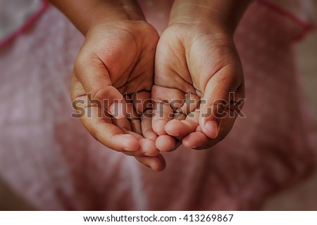 open children hand begging for Help