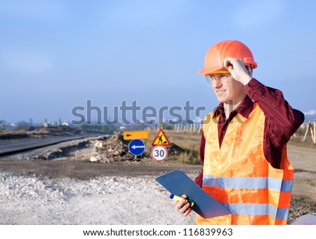 engineer construction company, is building a new road Working