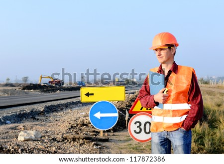 engineering construction company, is building a new road Working