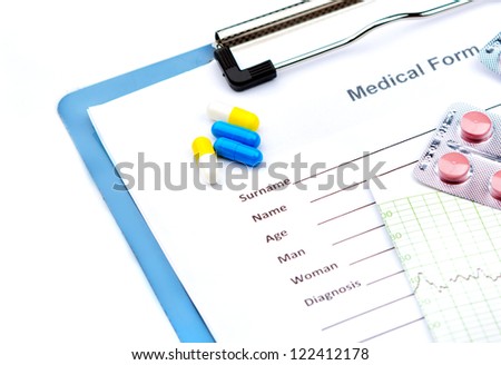 medical records, patient prescriptions,Doctor appoint prescription drugs to patients isolated on white, stethoscope and writing pen on the white table