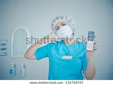 nurse on the phone.