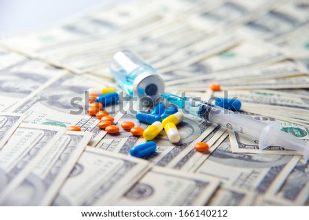 drugs, pills, money, dollars