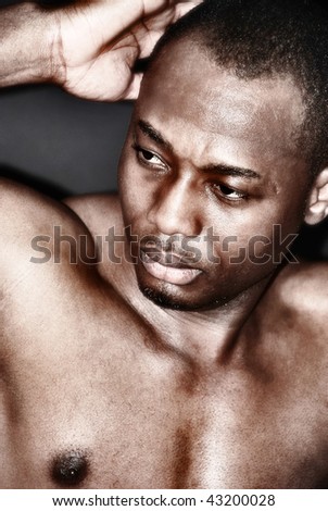 African american young handsome man portrait at studio