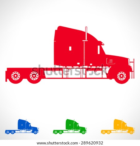 Truck symbol vector. Freight transportation.