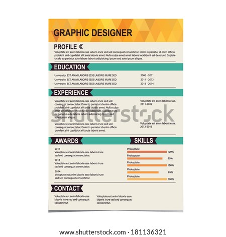 Resume template Cv creative background Vector illustration Resume template Cv creative background Vector illustration