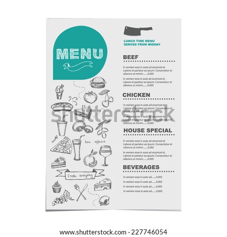 Restaurant cafe menu template design.Vector illustration Restaurant cafe menu template design.Vector illustration