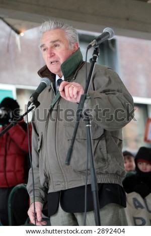 Congressman Maurice Hinchey, Anti Iraq War Protest, Ithaca, New York
