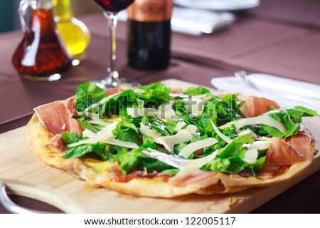 Italian Pizza with Wine