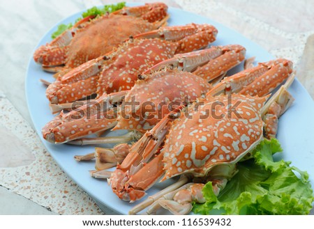 Steamed crab thai food on plate