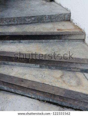 old cement stair with sunshine falling on them